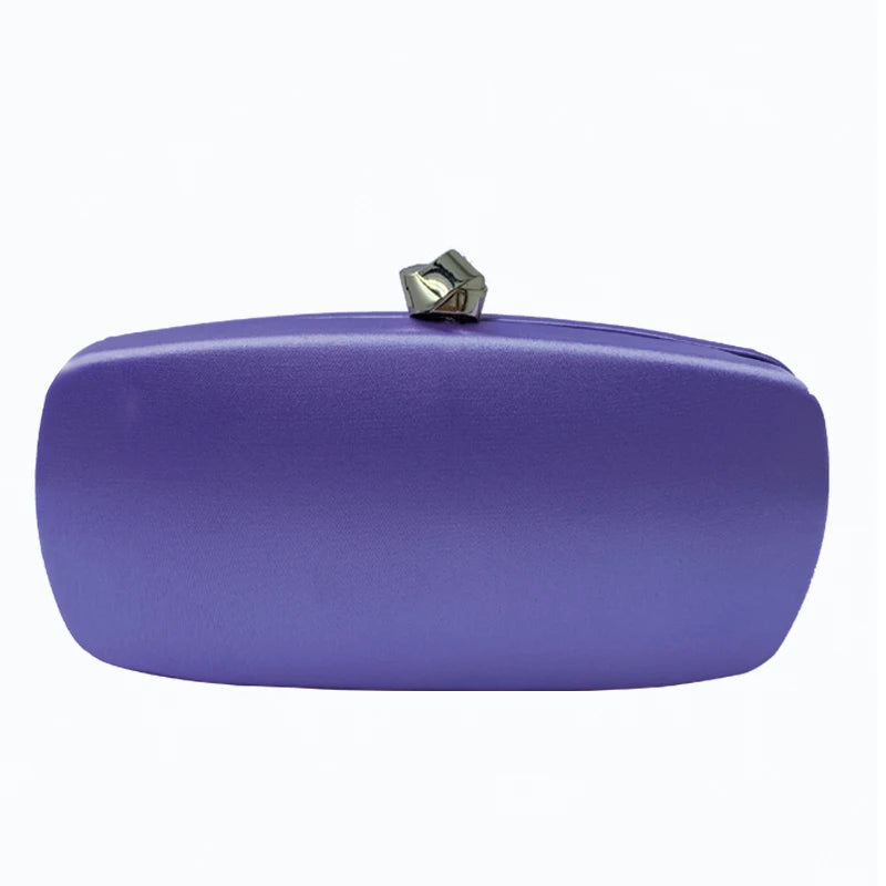 Nuphia Satin Box Clutch Evening Bag Light Purple