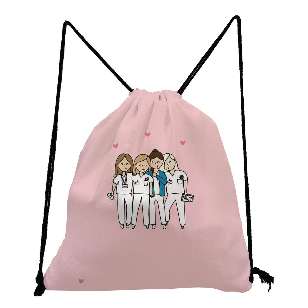 Cartoon Nurse Drawstring Bag for Kids, Teens, and Travel - Soft Back Bag