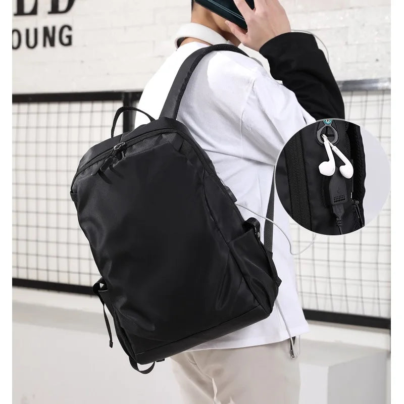 Waterproof Nylon Laptop Backpack for Women 15.6 Inch Grey
