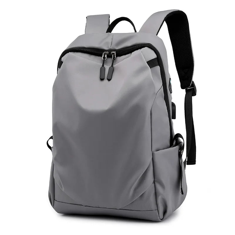 Waterproof Nylon Laptop Backpack for Women 15.6 Inch Grey