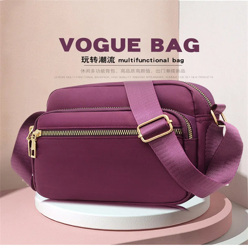 Casual Nylon Crossbody Bag for Women Waterproof Messenger Purse
