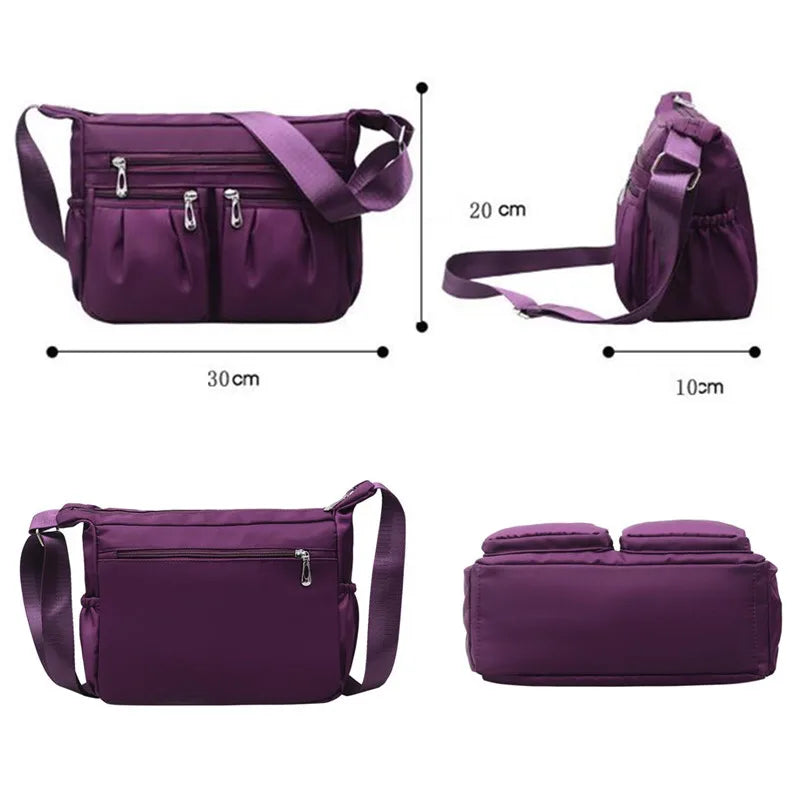Youth Casual Nylon Diagonal Cross Bag Large Waterproof Shoulder Bag
