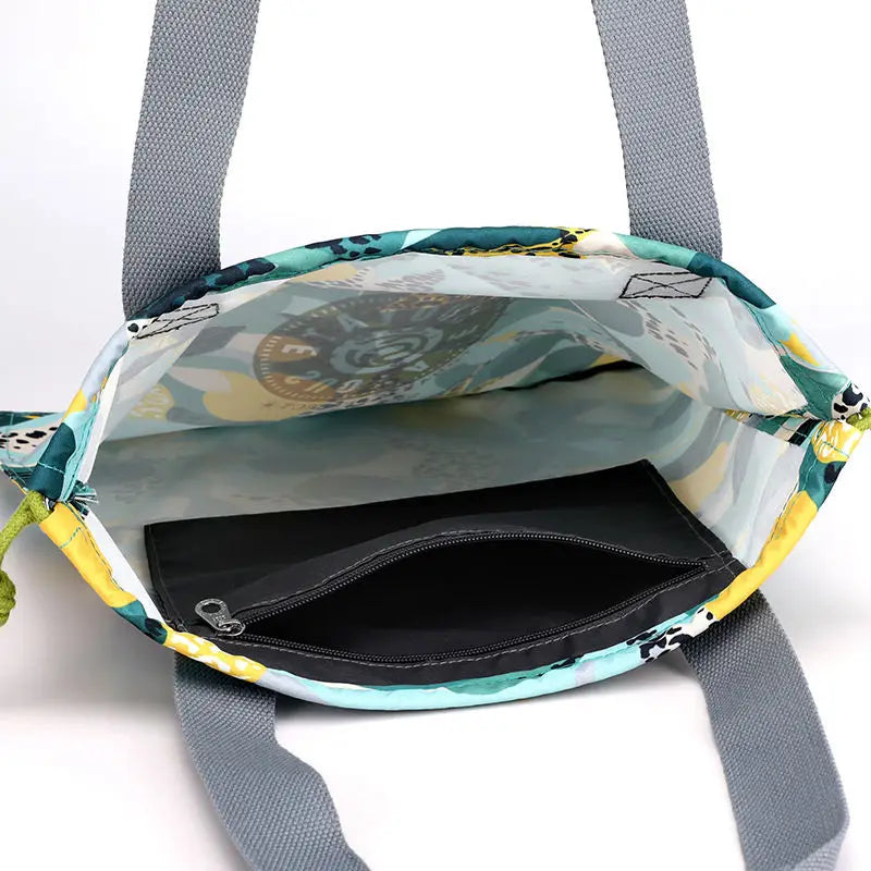 Nylon Graffiti Women Shoulder Bags Female Bags Flower Print Ladies Handbags