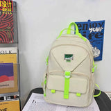 Fluorescent Green Large-capacity Student Backpack