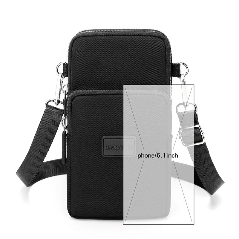 Women's Nylon Crossbody Shoulder Bag for Phone Wallet Clutch