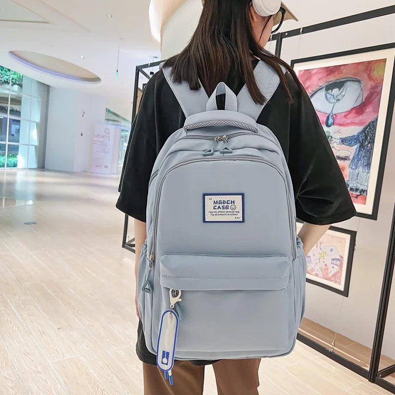 Nylon Letter Decals Laptop Capacity Female College Students Campus Backpack