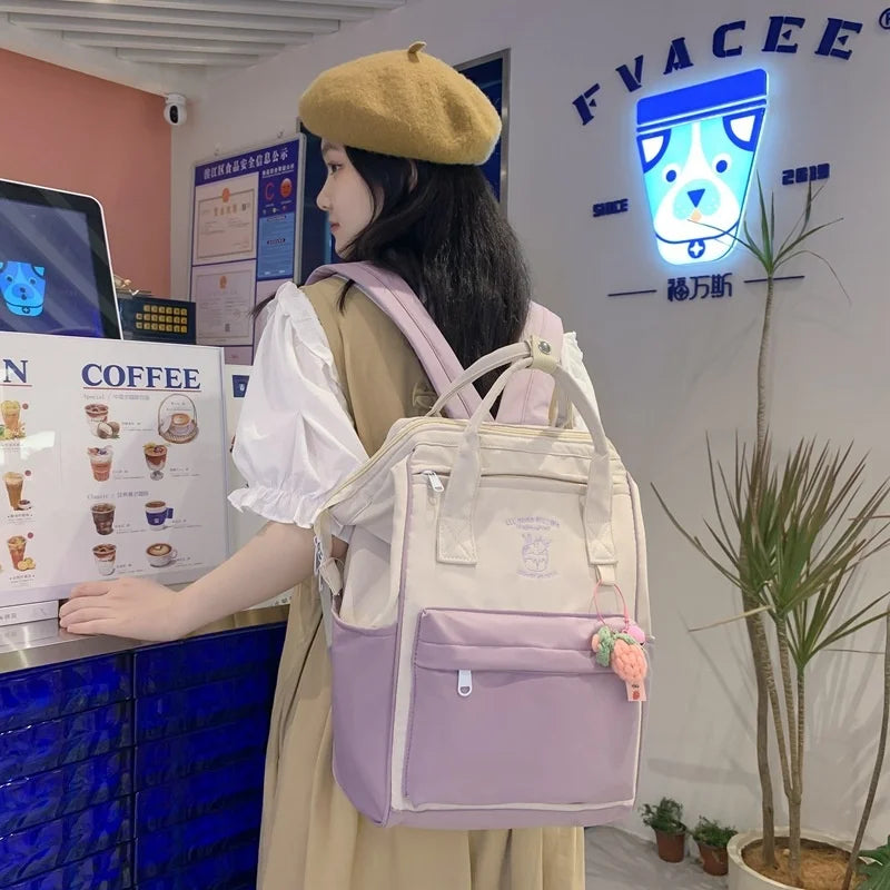 Nylon Backpack for Teens School Travel Bag