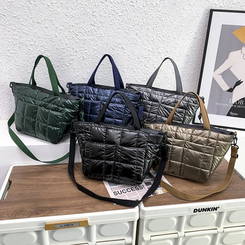 Quilted Nylon Crossbody Bag for Women