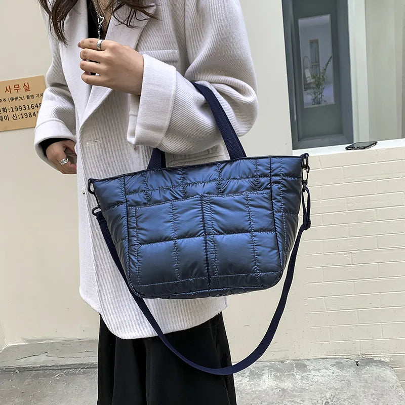 Quilted Nylon Crossbody Bag for Women
