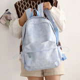 Nylon Water-proof Backpacks Women Tie-dye Sweet Candy Large Capacity Harajuku