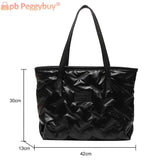 Nylon Women Shoulder Bags Large Capacity Top-handle Bags Soft Warm Zipper