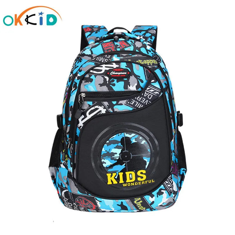 Boys Camouflage Backpack Waterproof Elementary School Bag