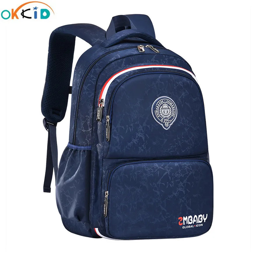 Boys Waterproof Elementary School Backpack with Multiple Pockets
