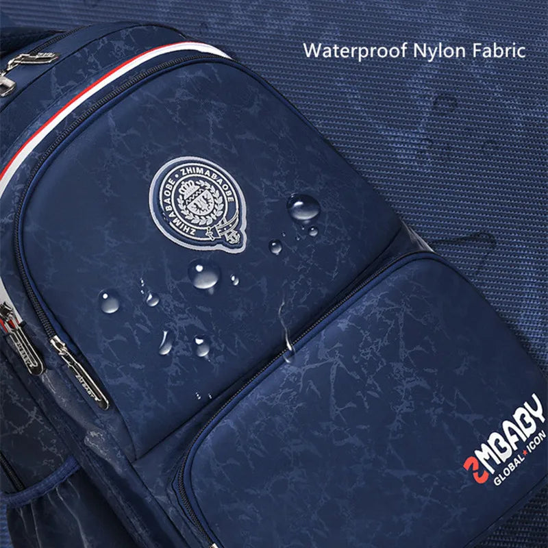 Boys Waterproof Elementary School Backpack with Multiple Pockets