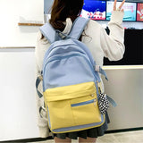 Yellow Student School Backpack for Teenage Girls