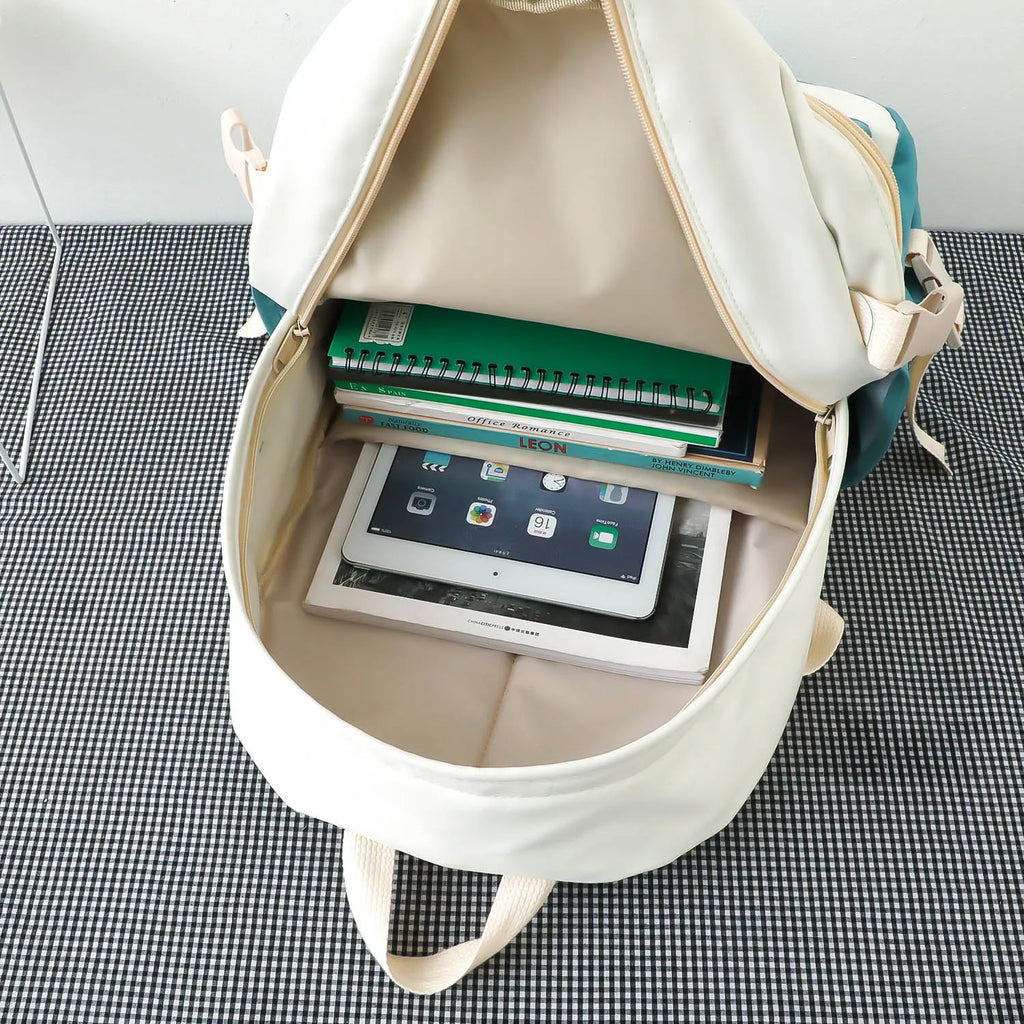 Yellow Student School Backpack for Teenage Girls