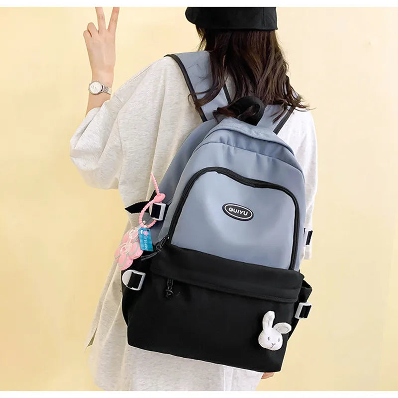 Teenage Girls Nylon Bookbag School Backpack Kids Satchel