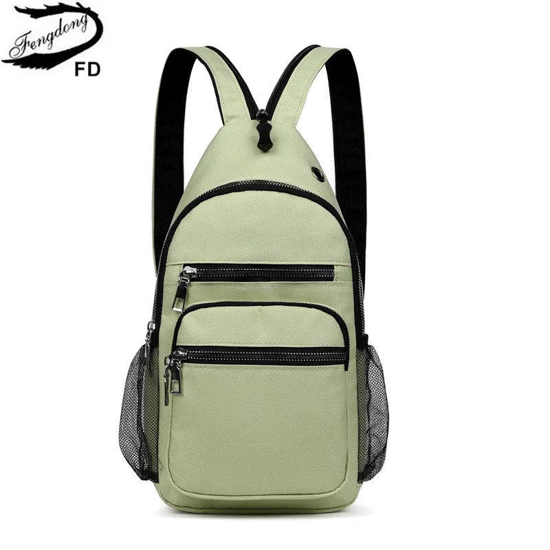 Women Mini Backpack Waterproof Nylon Small Crossbody Bag Girls Chest Bag