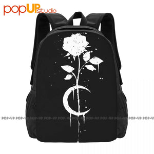 Occult Moon Rose Witchcraft Backpack with Large Capacity