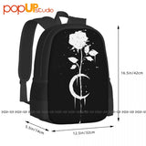 Occult Moon Rose Witchcraft Backpack with Large Capacity
