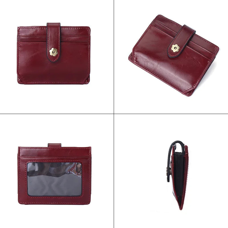 Oil Wax Leather Women Wallets PU Leather Coin Money Purse Ladies Wallet