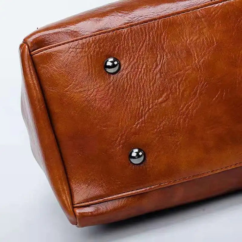 Soft Leather Boston Shoulder Bag Big Bag