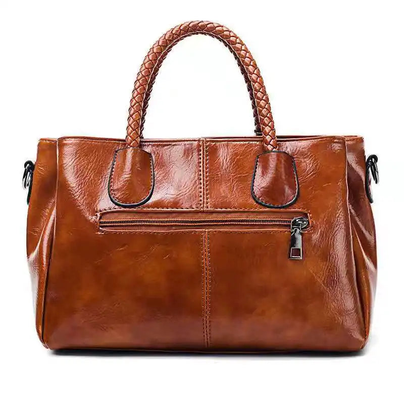 Soft Leather Boston Shoulder Bag Big Bag