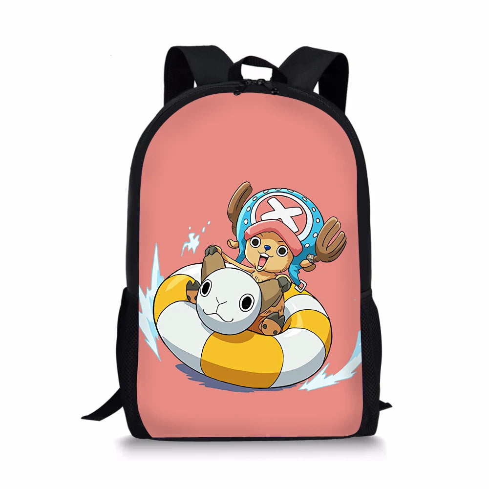 One Piece Pattern Print School Bags Daily Travel Climbing Durable Backpack
