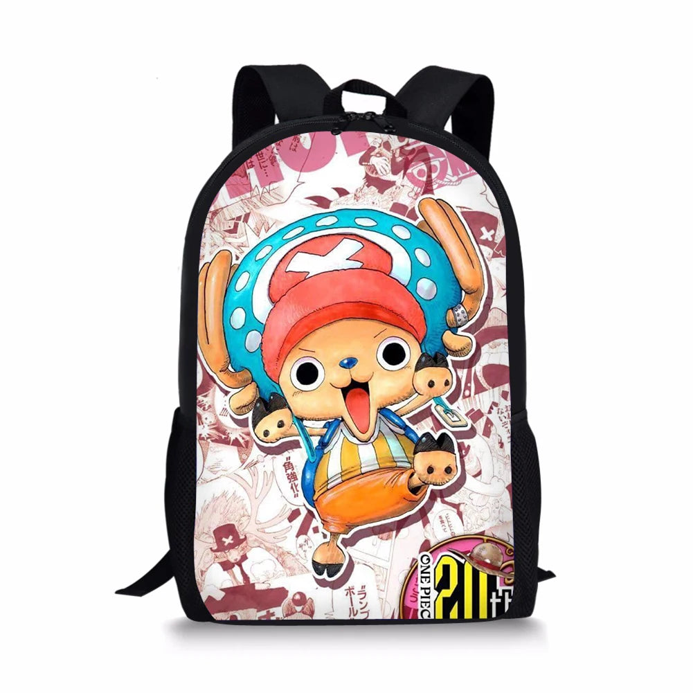 One Piece Pattern Print School Bags Daily Travel Climbing Durable Backpack
