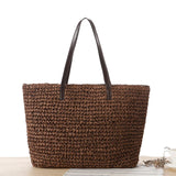One Shoulder Straw Woven Women Tote Bag For Travel Beach