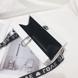 One-shoulder Wide Strap Stamp Print Box Bag
