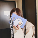 One-shoulder Wide Strap Stamp Print Box Bag