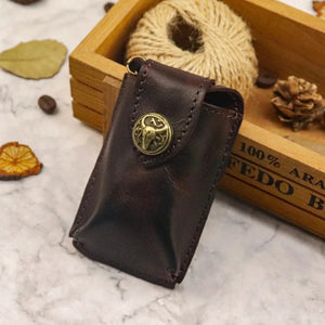 Bull Head Leather Key Case - Car Key Holder for Men and Women
