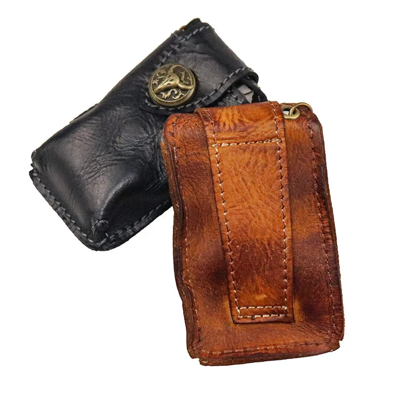 Bull Head Leather Key Case - Car Key Holder for Men and Women