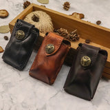 Bull Head Leather Key Case - Car Key Holder for Men and Women