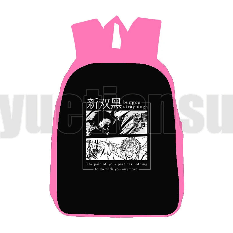 Osamu Backpack Bungou Stray Dogs 3D Pink Dazai Zipper Back Pack 12 Inch