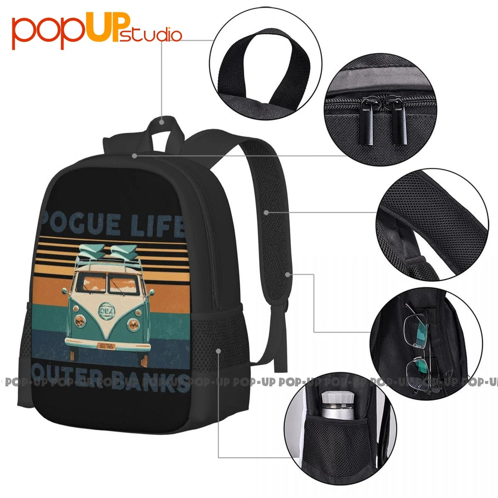 Outer Banks Pogue Life Surf Van Obx Beach Backpack Large Capacity Hot Bags