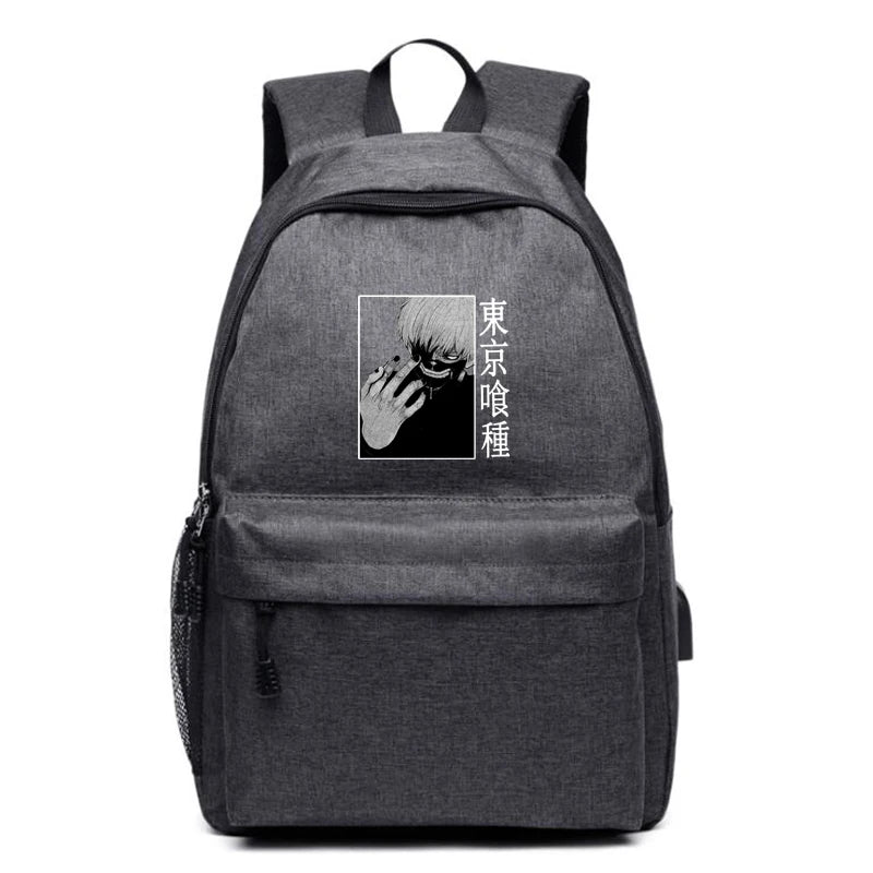 Oxford Bag Tokyo Ghoul Anime Rucksack USB Charging Travel Backpack