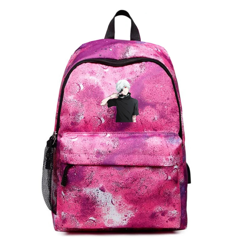 Oxford Bag Tokyo Ghoul Anime Rucksack USB Charging Travel Backpack
