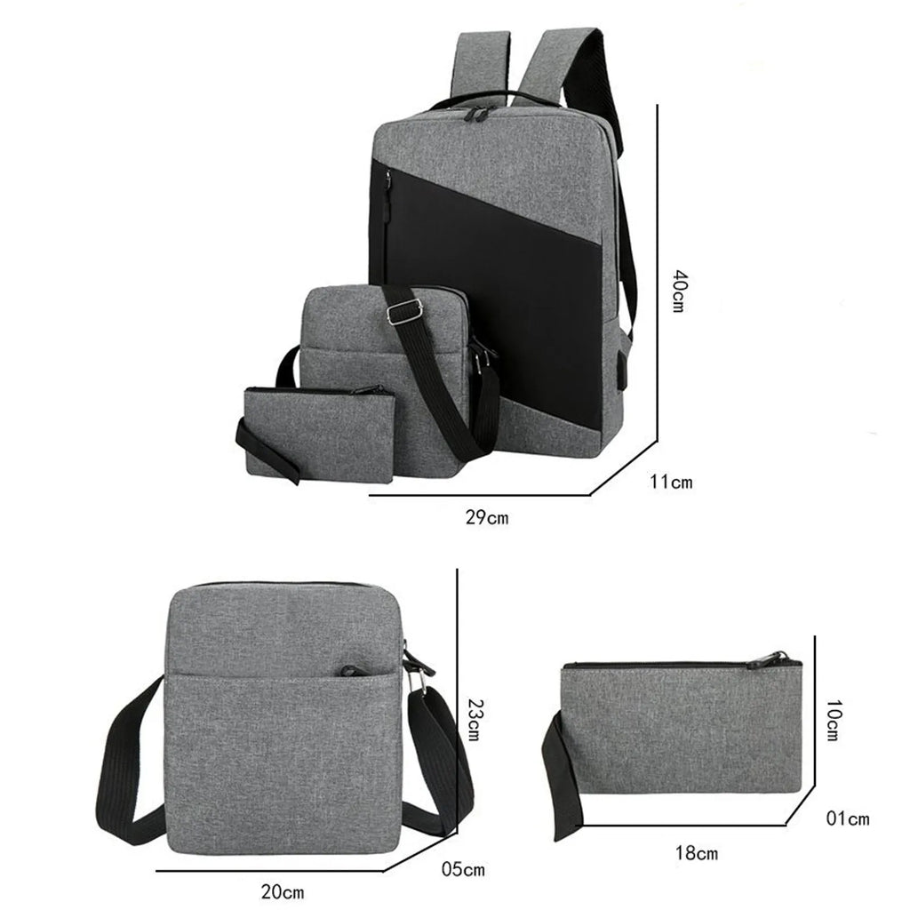 Waterproof Oxford Cloth Laptop Backpack with USB Charging