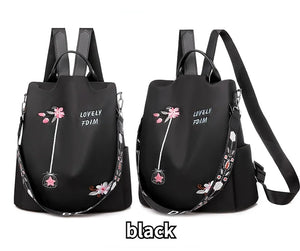 Chinese Style Embroidery Backpack Anti-theft Schoolbag