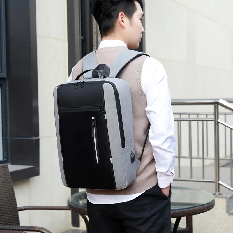 Men's Oxford Cloth Laptop Backpack 15.6 Inch Business School Travel Bag