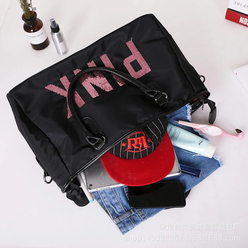 Casual Women Handbag Large Capacity Waterproof Sequins Messenger Bag