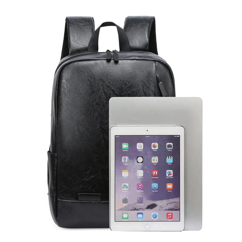 15.6 inch Laptop PU Backpack, College School Bags, 16 inch Travel Backbags