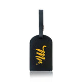 Mr Mrs Passport Holder Luggage Tag Set PU Leather Couple Travel Baggage Tags