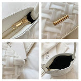 Braided Small Shoulder Bag Women's PU Leather Handbag Tote