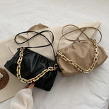 Chain Shoulder Bag Womens Crossbody Bag Pleated Cloud Armpit French Purse