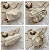 Chain Shoulder Bag Womens Crossbody Bag Pleated Cloud Armpit French Purse