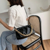Chain Shoulder Bag Womens Crossbody Bag Pleated Cloud Armpit French Purse