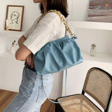 Chain Shoulder Bag Womens Crossbody Bag Pleated Cloud Armpit French Purse